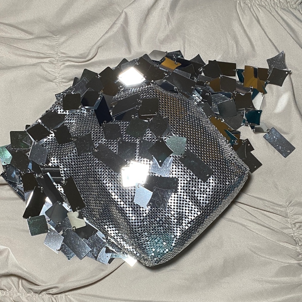 Zara Silver Sequin Clutch